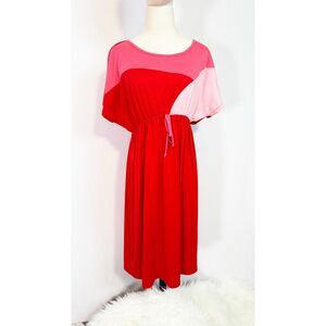 Vintage | Anticipation | Red, Pink, Light Pink Block Dress | Sz XL